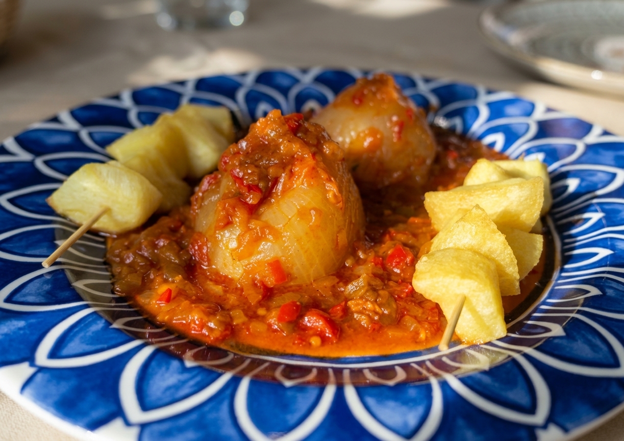 Cebollas rellenas con patatas